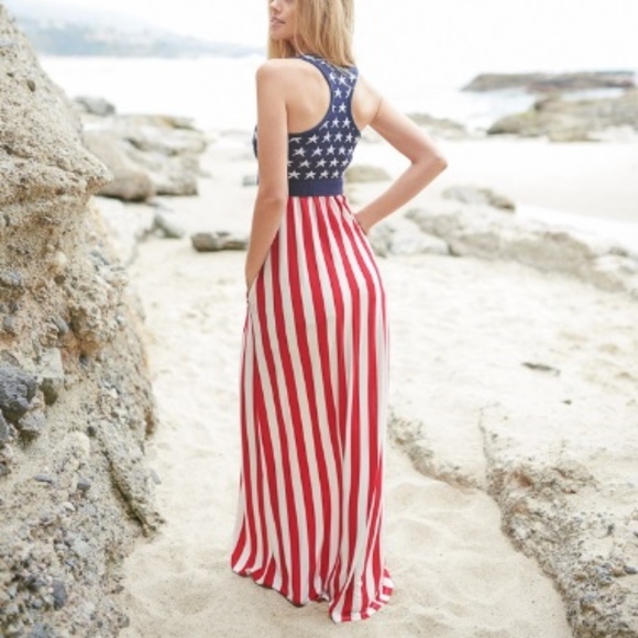 ***Last Ones*** Savannah American Flag Maxi Dress - Picture 5 of 5